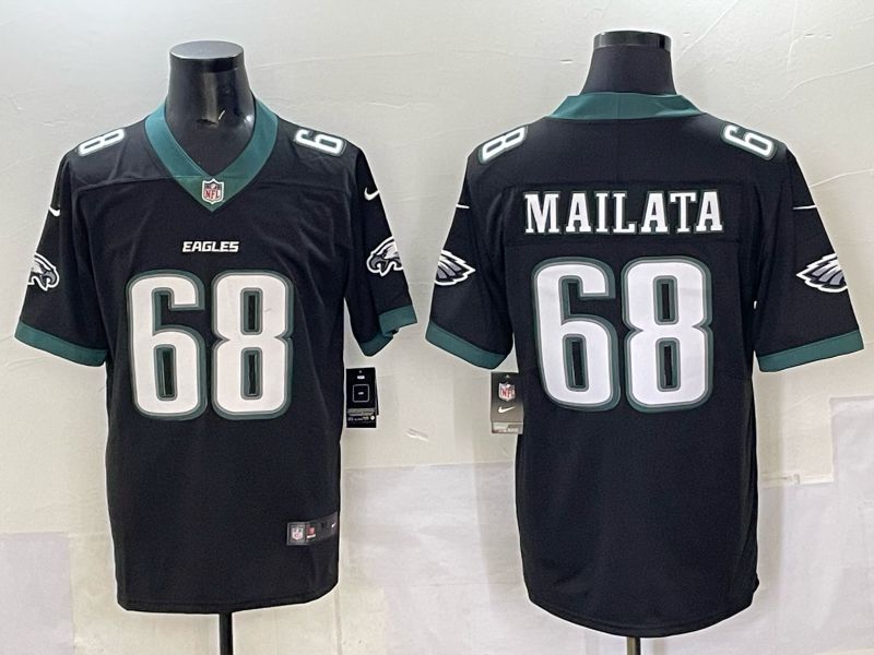 Men Philadelphia Eagles 68 Mailata Black Nike 2025 Limited NFL Jersey 001